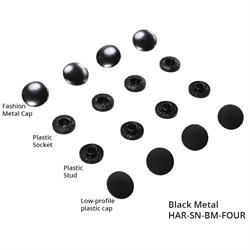 ByAnnie - Værktøjsfri trykknapper 13mm - Black metal